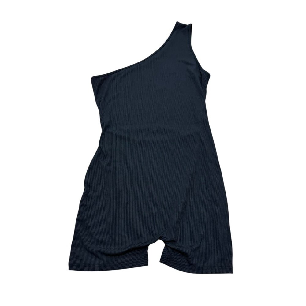 Women’s SHEIN One Shoulder Ribbed Bodysuit Black